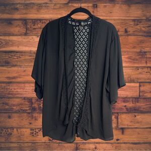5 for $25🔥HeartSoul Black Eyelet Lace Duster‎ Cardigan Large